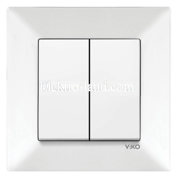 Выключатель двухклавишный белый VIKO MERIDIAN  90970202